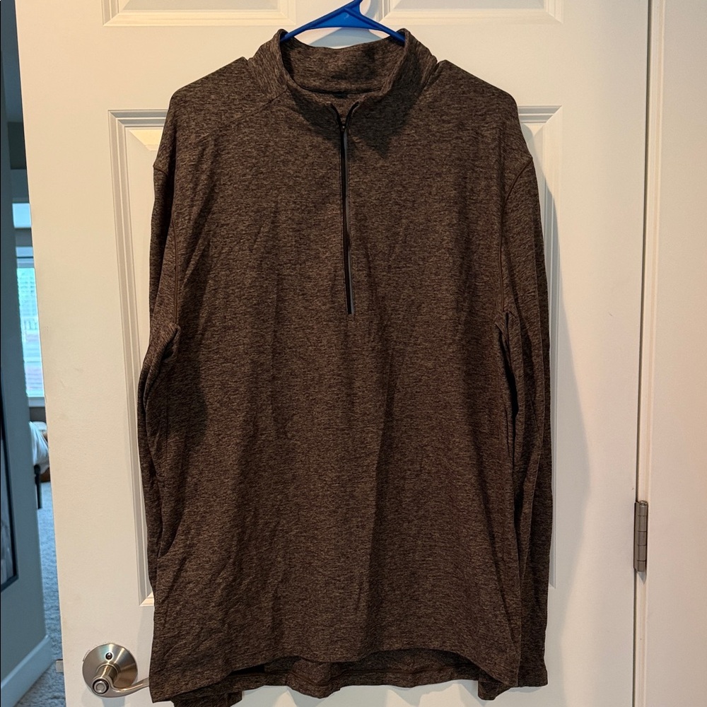 lululemon athletica Heathered green 1/4 zip warm